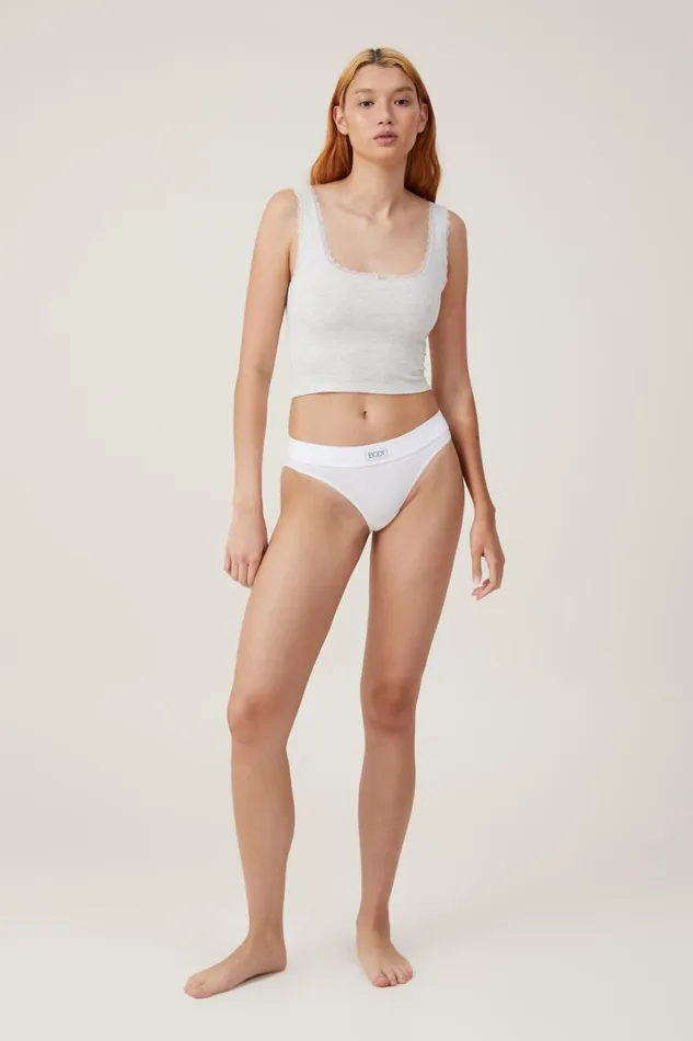 Rib Lace Tank Light Grey Marle Women Cotton On Tops Rib Lace Tank Light Grey Marle Women Cotton On Tops