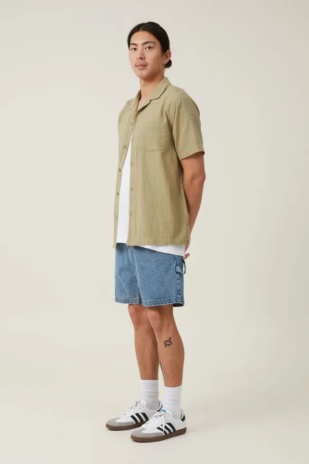 Riviera Short Sleeve Shirt Avocado Men Cotton On Shirts and Polos Riviera Short Sleeve Shirt Avocado Men Cotton On Shirts and Polos
