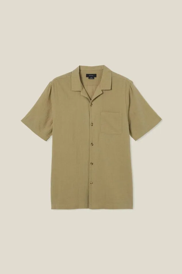 Riviera Short Sleeve Shirt Avocado Men Cotton On Shirts and Polos Riviera Short Sleeve Shirt Avocado Men Cotton On Shirts and Polos