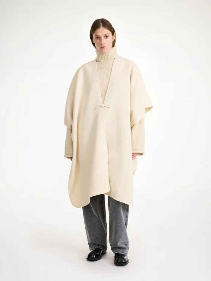 Robertas Wool Cape Pearl Women By Malene Birger Coats and Jackets