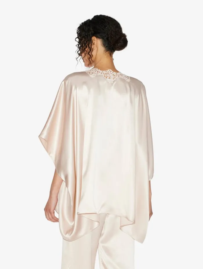 Rose Beige Short Silk Robe Sleepwear La Perla Robes