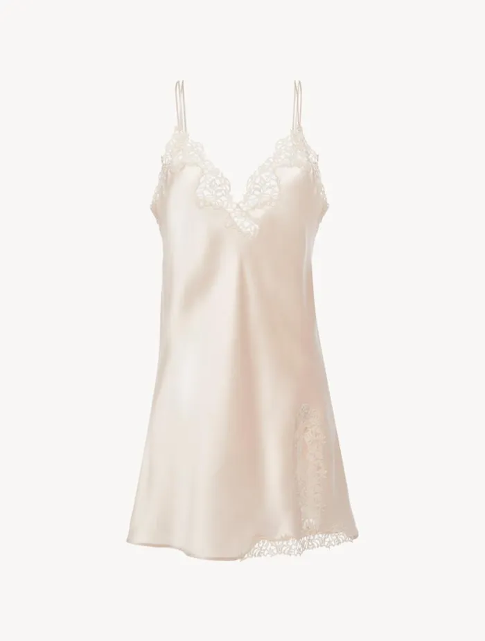 Rose Beige Slip With Macram Sleepwear La Perla Slips and Dresses