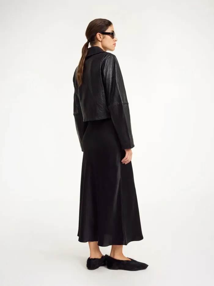 Rowani Leather Jacket Black Women By Malene Birger Coats and Jackets