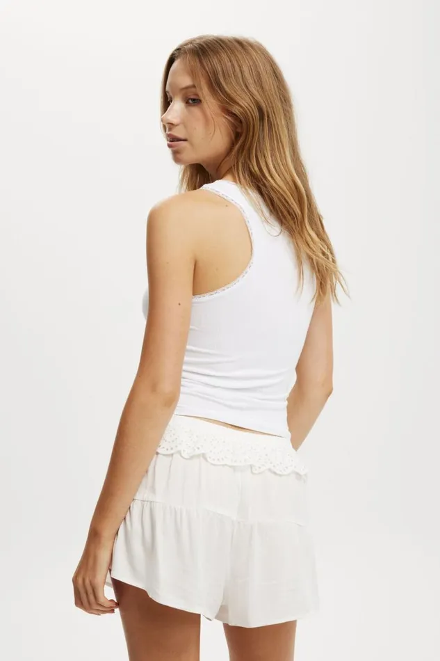 Ruffle Woven Short White Women Cotton On Shorts