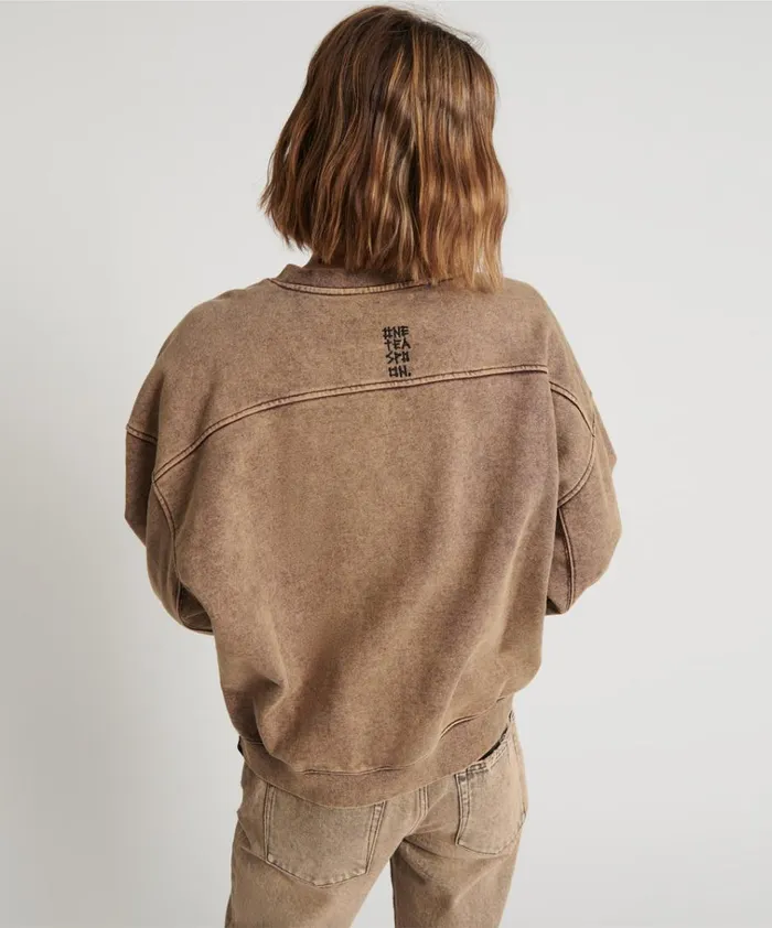 RUST BOWER BIRD RETRO SWEATER Women One Teaspoon Hoodies And Sweats RUST BOWER BIRD RETRO SWEATER Women One Teaspoon Hoodies And Sweats
