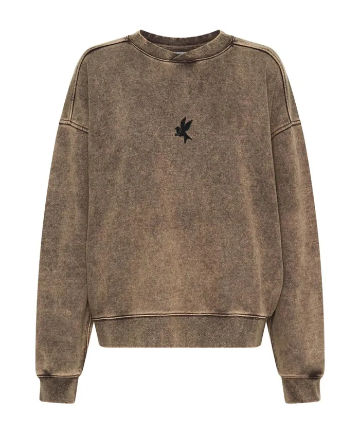 RUST BOWER BIRD RETRO SWEATER Women One Teaspoon Hoodies And Sweats RUST BOWER BIRD RETRO SWEATER Women One Teaspoon Hoodies And Sweats