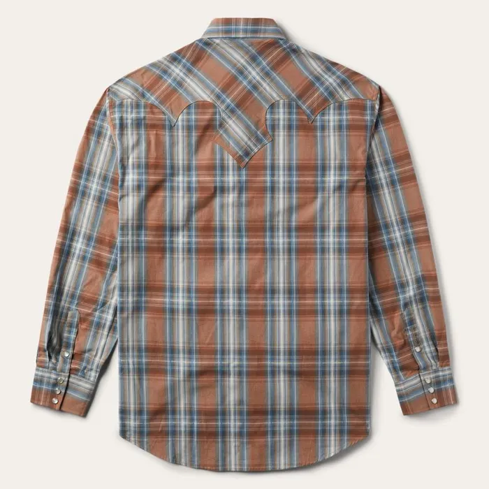 Rustic Plaid Western Shirt Brown Men Stetson Western Shirts