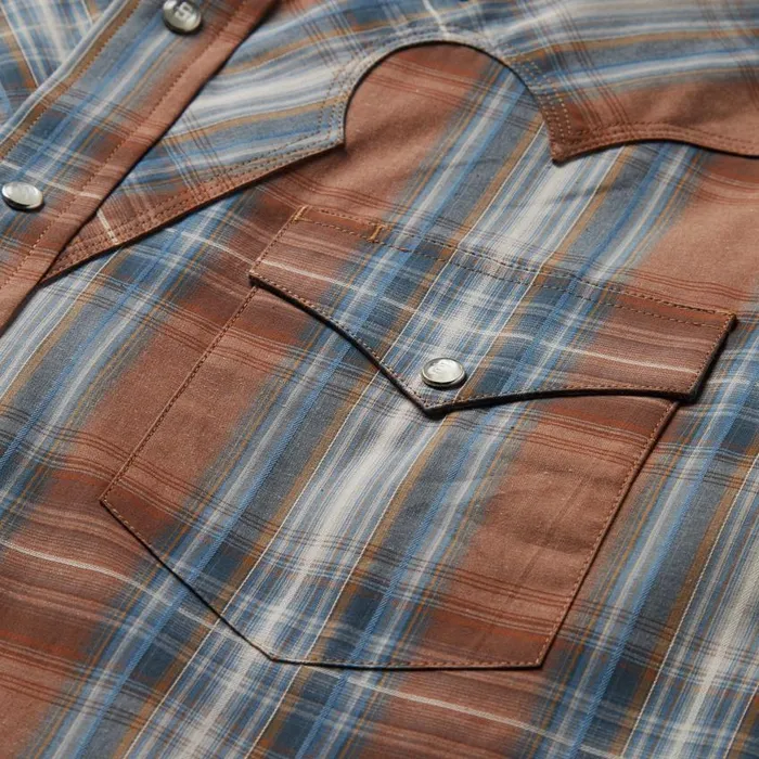 Rustic Plaid Western Shirt Brown Men Stetson Western Shirts