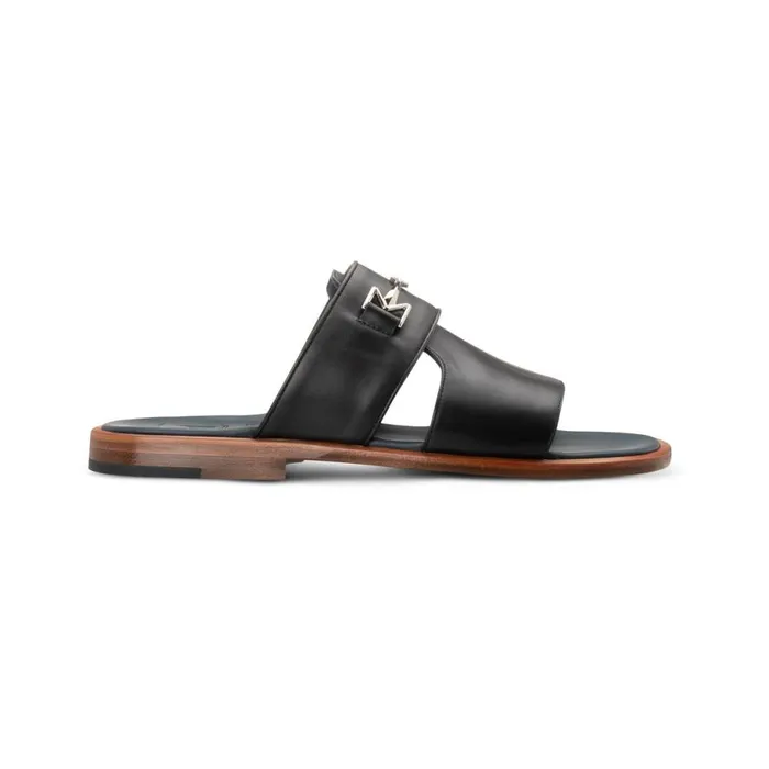 Sandals Men Moreschi Black Leather Sandal