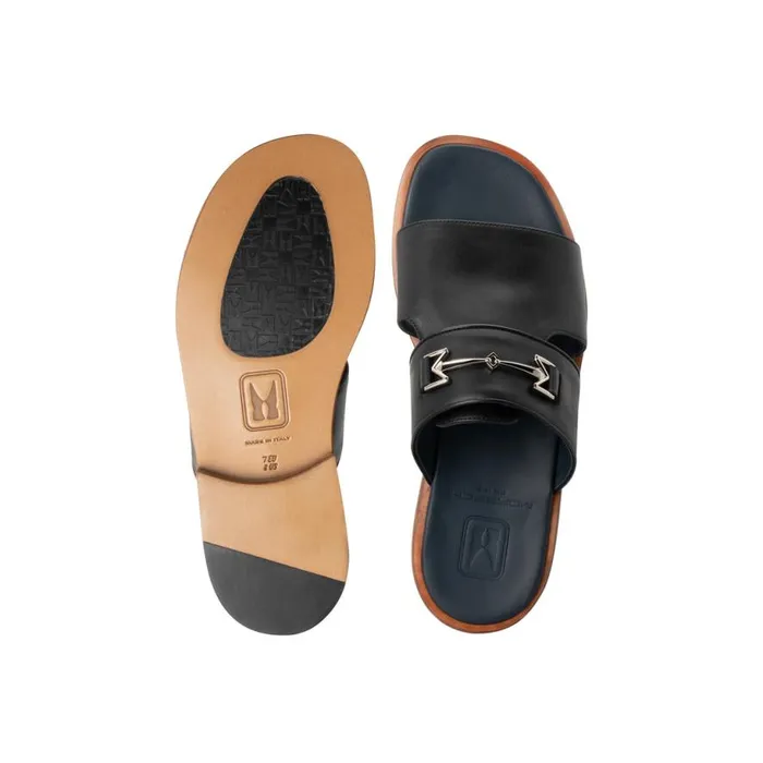 Sandals Men Moreschi Black Leather Sandal