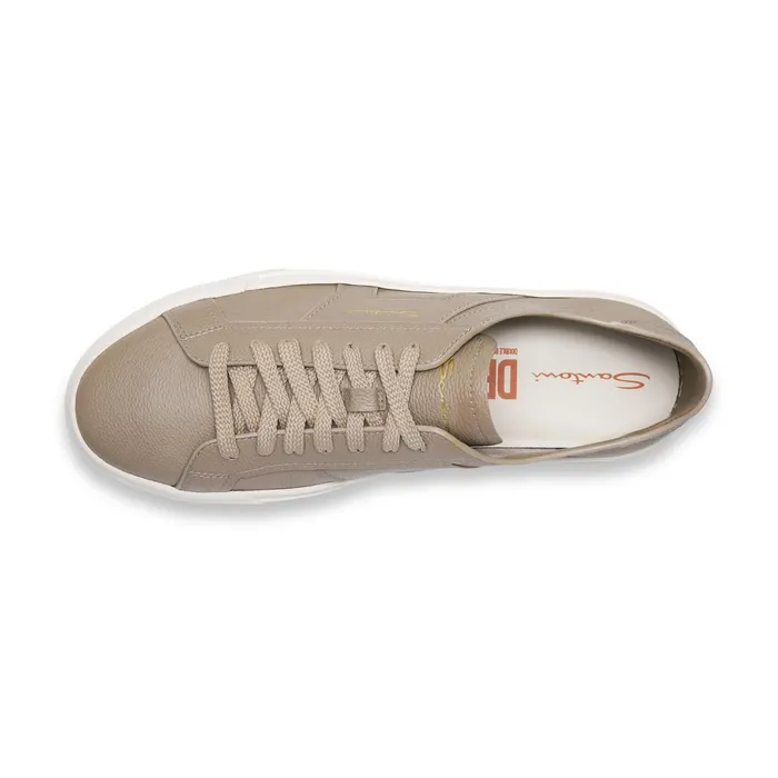 Santoni Beige Tumbled Leather Double Buckle Sneaker Men Sneakers