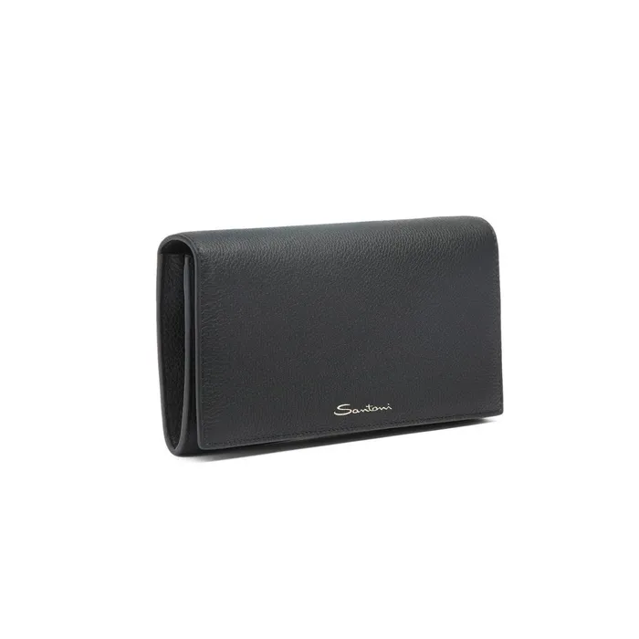Santoni Black Leather Crossbody Bag Women Bags