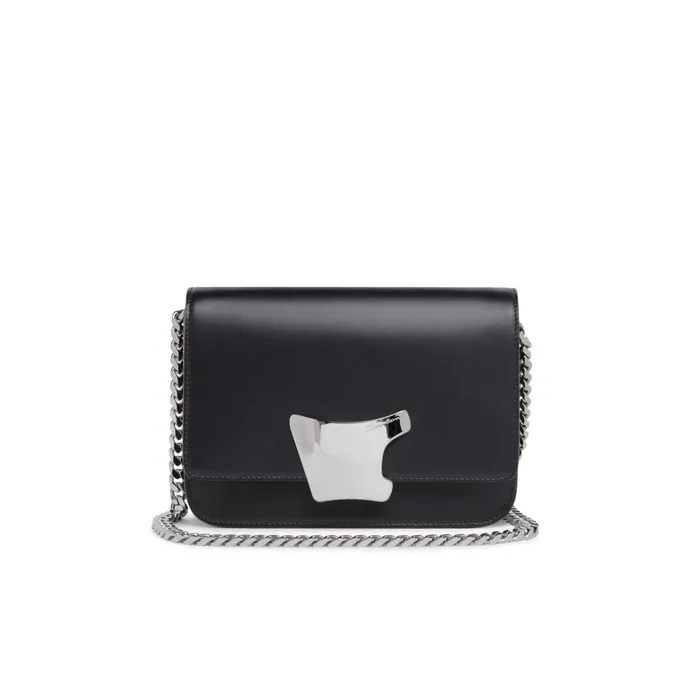 Santoni Black Leather Crossbody Bag Women Bags