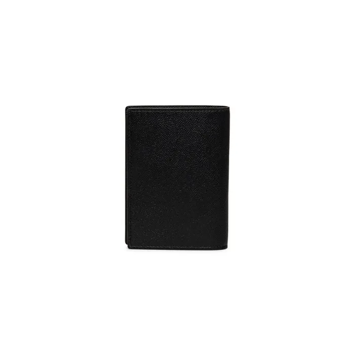 Santoni Black Saffiano Leather Passport Case MenWomen Small Leather Goods