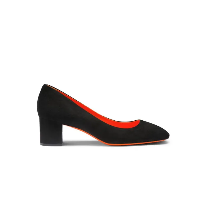 Santoni Black Suede LowHeel Pump Women Pumps and Heels