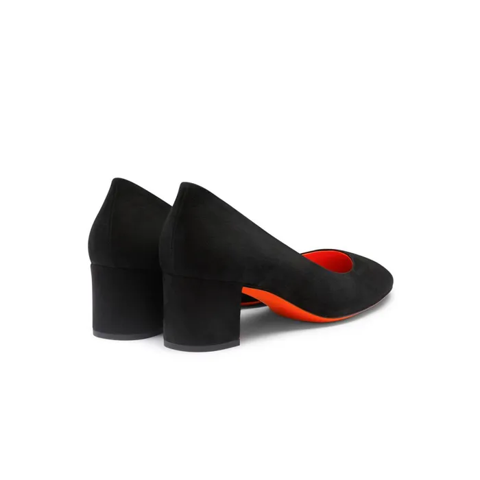Santoni Black Suede LowHeel Pump Women Pumps and Heels