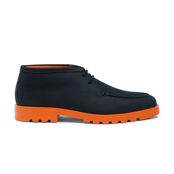 Santoni Blue And Orange Nubuck Desert Boot Men Boots