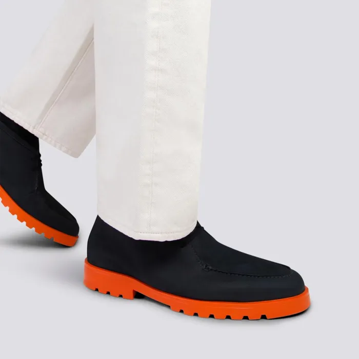 Santoni Blue And Orange Nubuck Desert Boot Men Boots