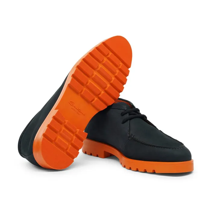 Santoni Blue And Orange Nubuck Desert Boot Men Boots