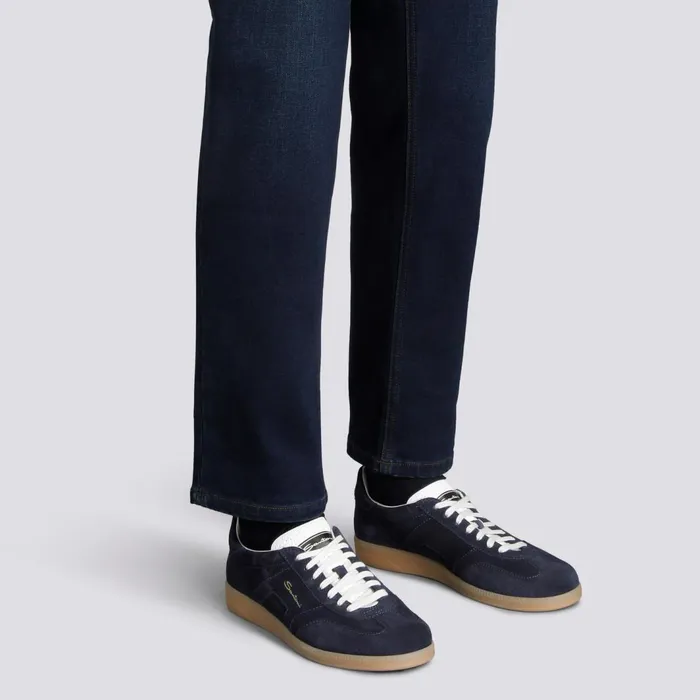 Santoni Blue Suede Dbs Oly Sneaker Men Sneakers