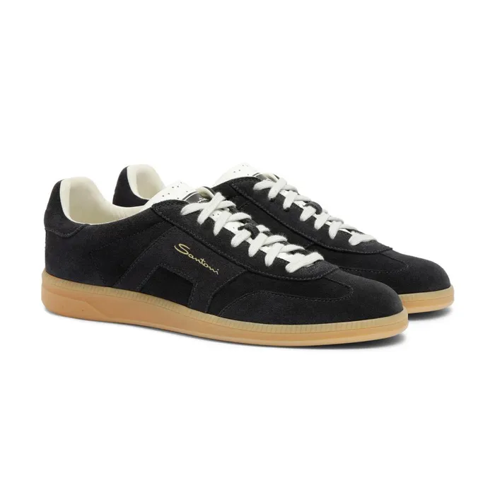 Santoni Blue Suede Dbs Oly Sneaker Men Sneakers