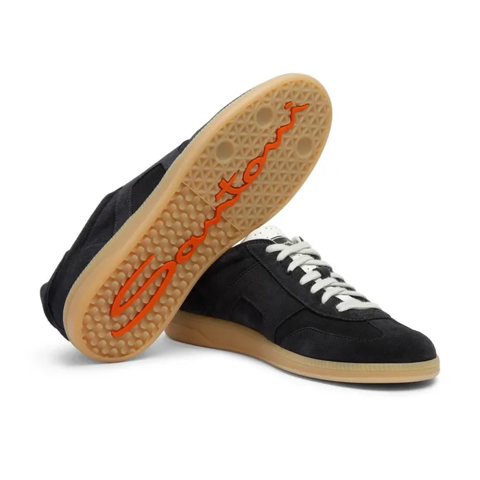Santoni Blue Suede Dbs Oly Sneaker Men Sneakers