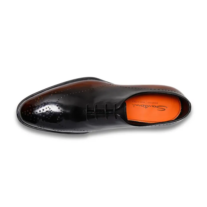 Santoni Brown Leather Oxford Brogue Men LaceUps