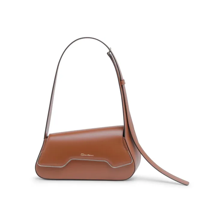 Santoni Brown Leather Thepluto Bag Women Bags