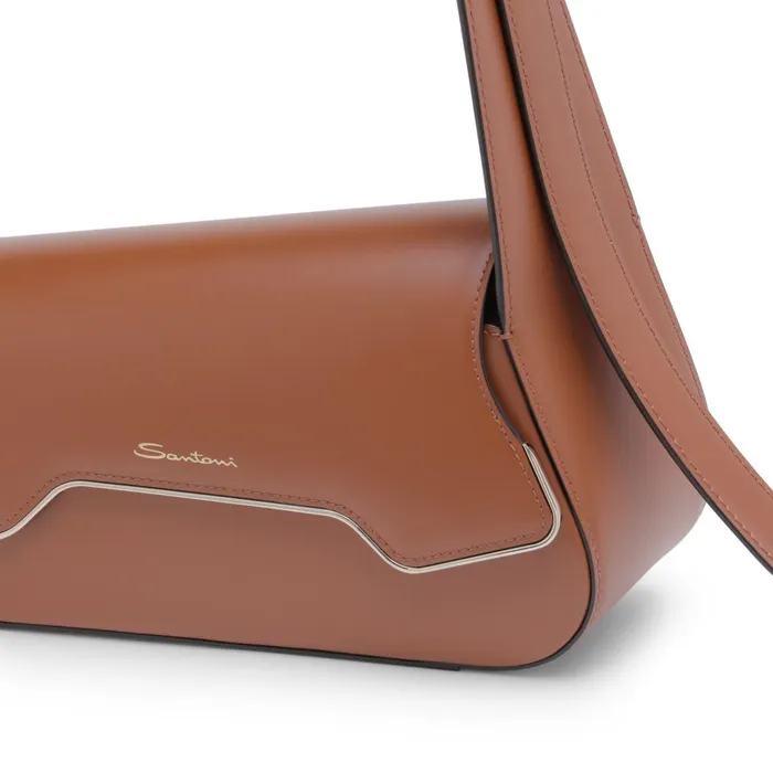 Santoni Brown Leather Thepluto Bag Women Bags