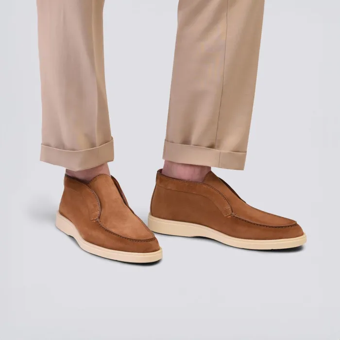 Santoni Brown Suede Desert Boot Men Boots