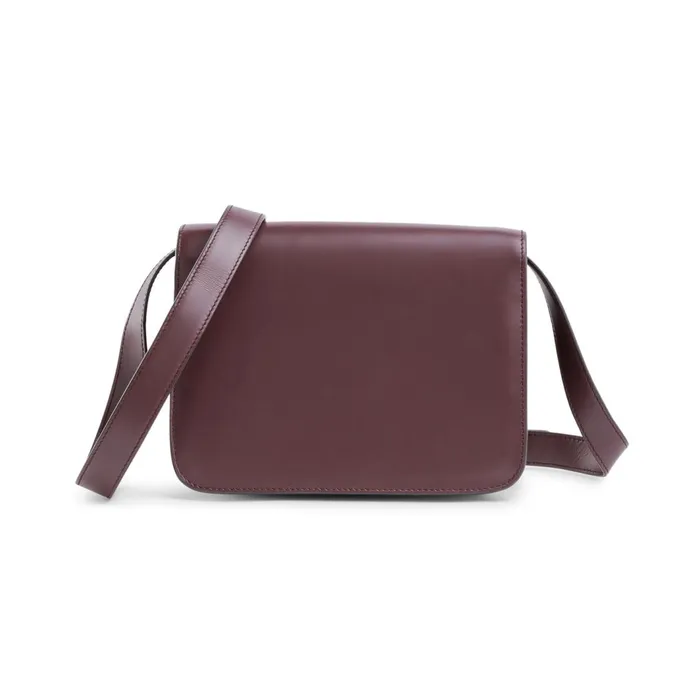 Santoni Burgundy Leather Crossbody Bag Women Bags