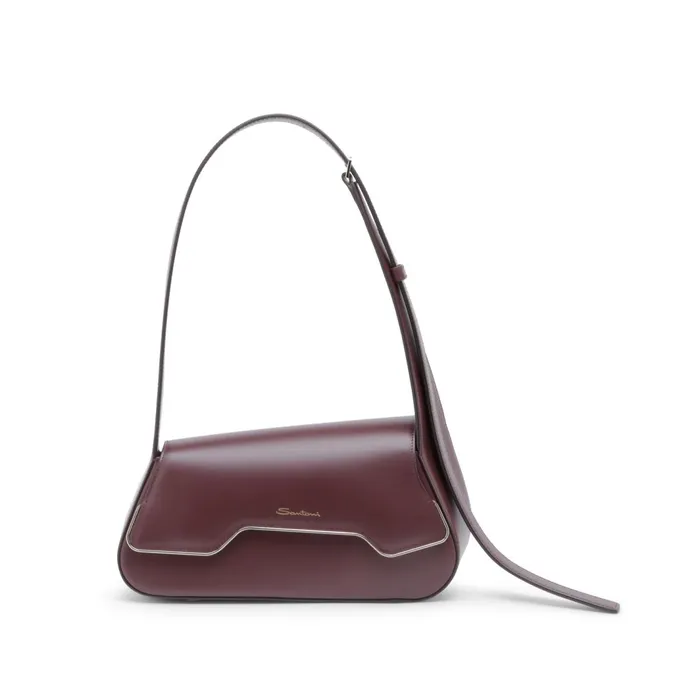 Santoni Burgundy Leather Thepluto Bag Women Bags