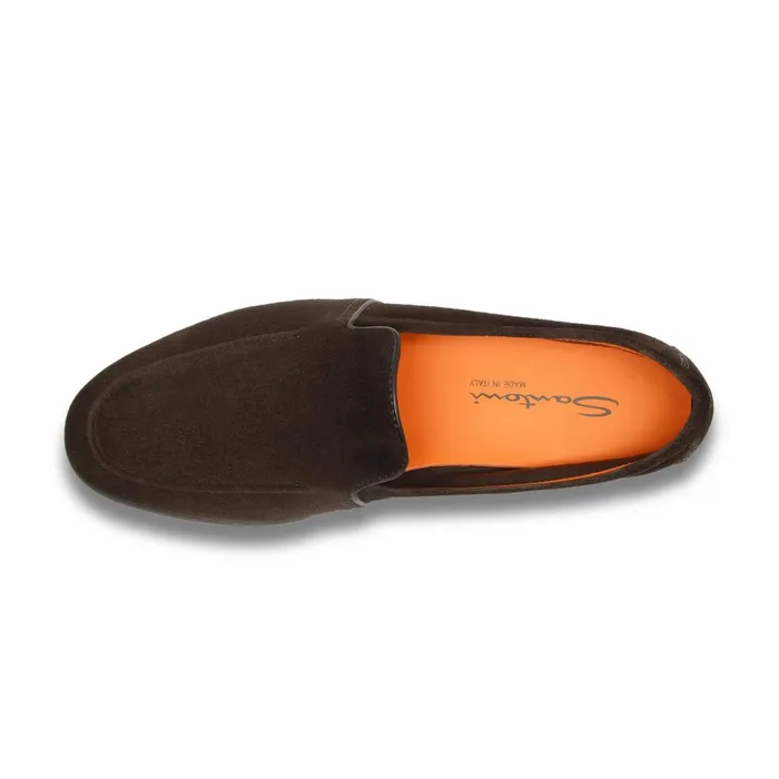 Santoni Dark Brown Suede Loafer Men Loafers