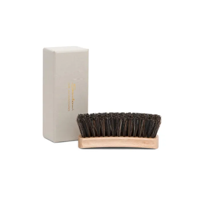 Santoni Medium Wooden Brush With Mixed Horsehair Bristles WomenMen Shoe Care