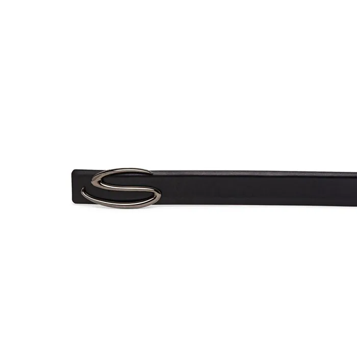 Santoni Polished Blue Leather S Buckle Belt Men Belts