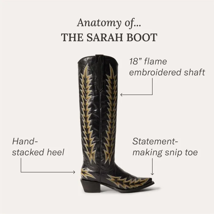 Sarah Boots Black Women Stetson Western