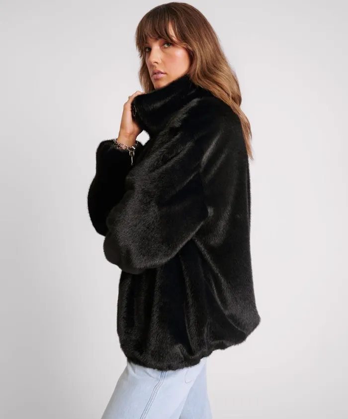 SAUVAGE FAUX FUR PULLOVER JACKET Women One Teaspoon Jackets SAUVAGE FAUX FUR PULLOVER JACKET Women One Teaspoon Jackets