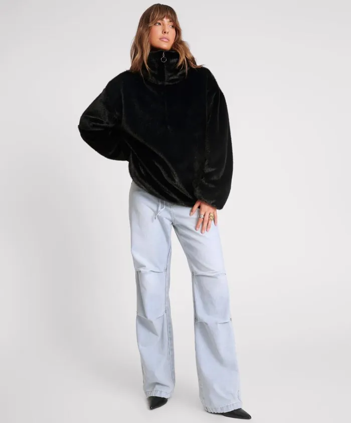 SAUVAGE FAUX FUR PULLOVER JACKET Women One Teaspoon Jackets SAUVAGE FAUX FUR PULLOVER JACKET Women One Teaspoon Jackets