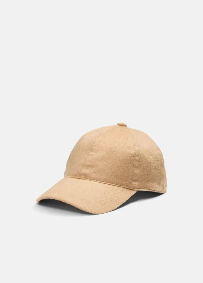 Scarves and Hats Men Vince Cashmere Baseball Cap Camel
