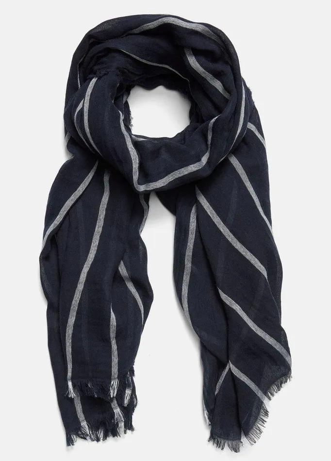 Scarves and Hats Women Vince Cotton Gauze Awning Stripe Scarf Coastal Blueoptic White Scarves and Hats Women Vince Cotton Gauze Awning Stripe Scarf Coastal Blueoptic White