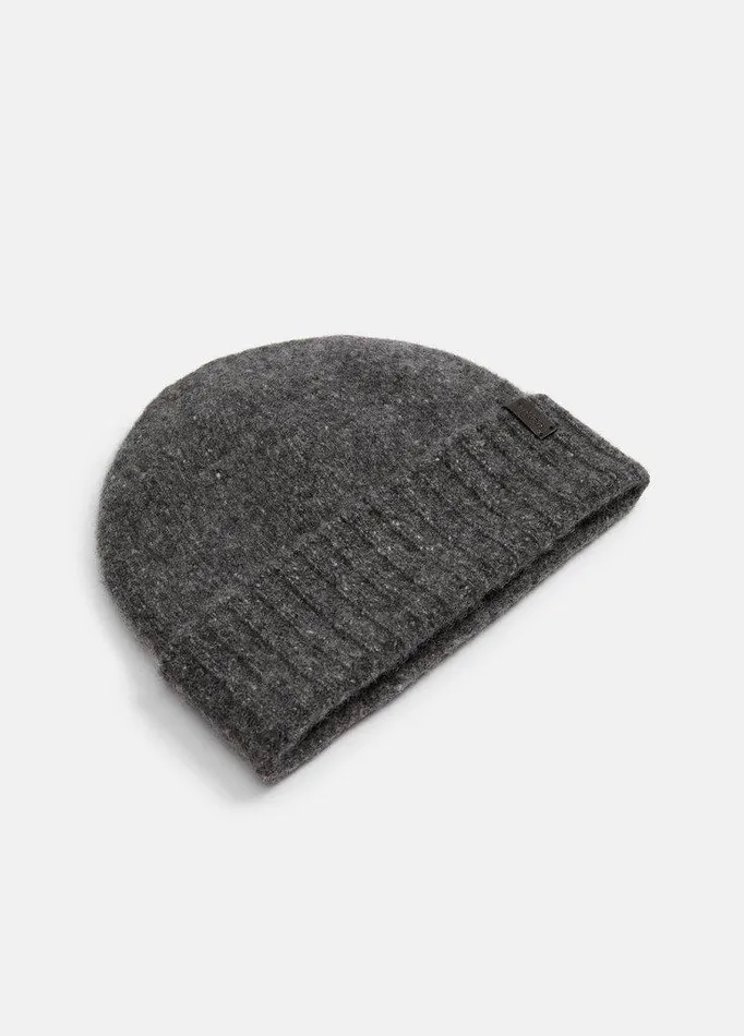 Scarves and Hats Women Vince Donegal Cashmere Jersey Beanie Charcoal Scarves and Hats Women Vince Donegal Cashmere Jersey Beanie Charcoal