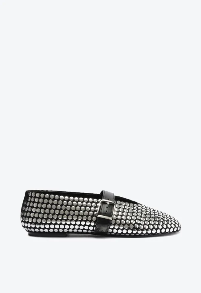 Schutz Shoes Ballerinas Eiza Studs Ballet Flat Black 8211 Women