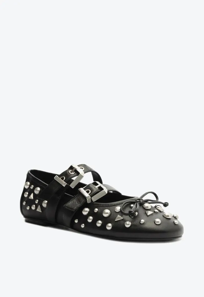 Schutz Shoes Ballerinas Sarita Leather Flat Black 8211 Women