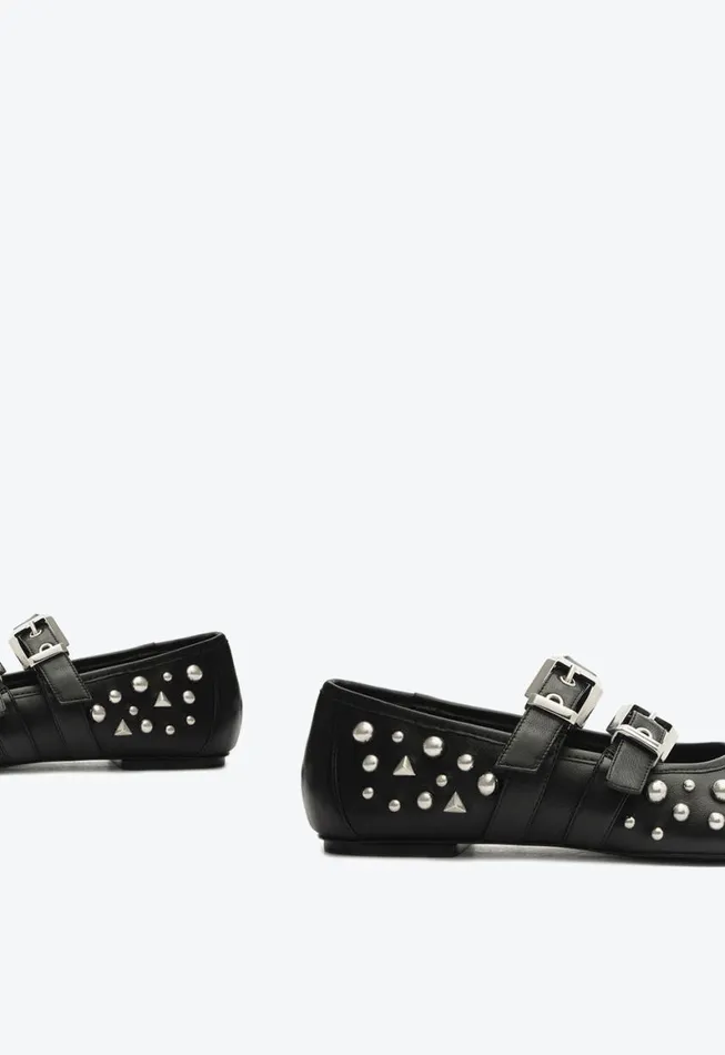 Schutz Shoes Ballerinas Sarita Leather Flat Black 8211 Women
