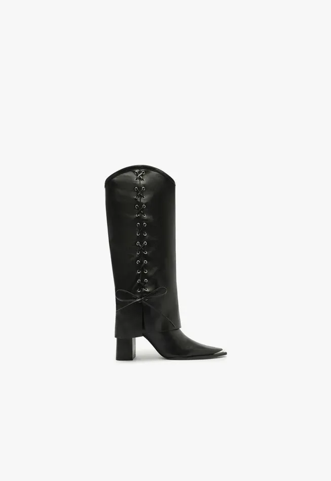 Schutz Shoes Boots Raffaela Cloak Eyelets Boot Black 8211 Women