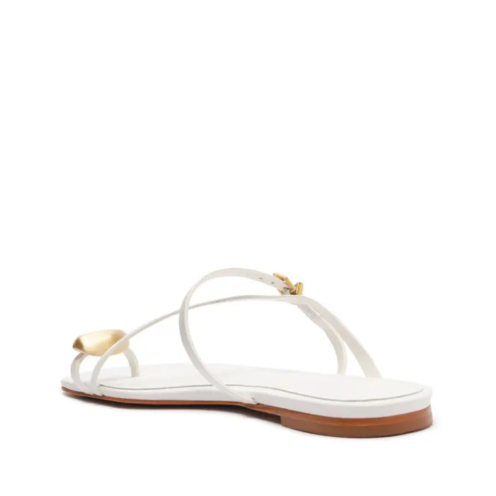 Schutz Shoes Flats Elysa Leather Sandal White 8211 Women