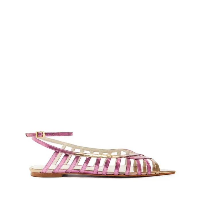 Schutz Shoes Flats Iris Specchio Leather Flat Gold 8211 Women