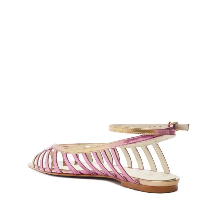 Schutz Shoes Flats Iris Specchio Leather Flat Gold 8211 Women