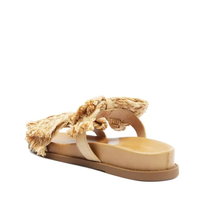 Schutz Shoes Flats Lienne Sporty Straw Sandal Beige 8211 Women