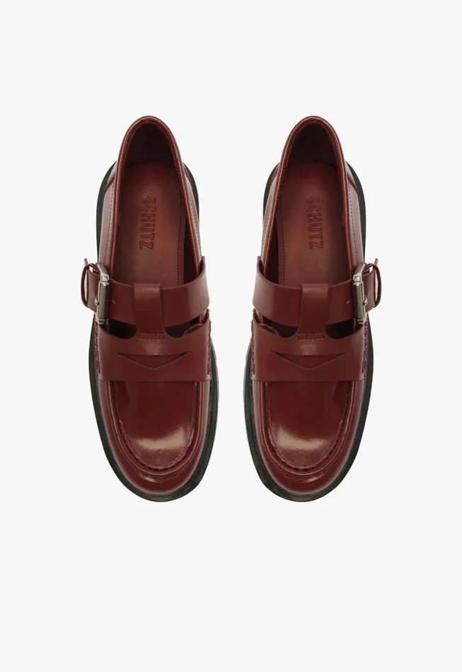 Schutz Shoes Loafers Alana Flat Cherry Wine 8211 Women